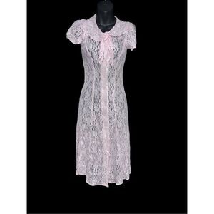 Beautiful Rare Vintage Sweet soda by great escape  Baby pink Lace dress / gown S